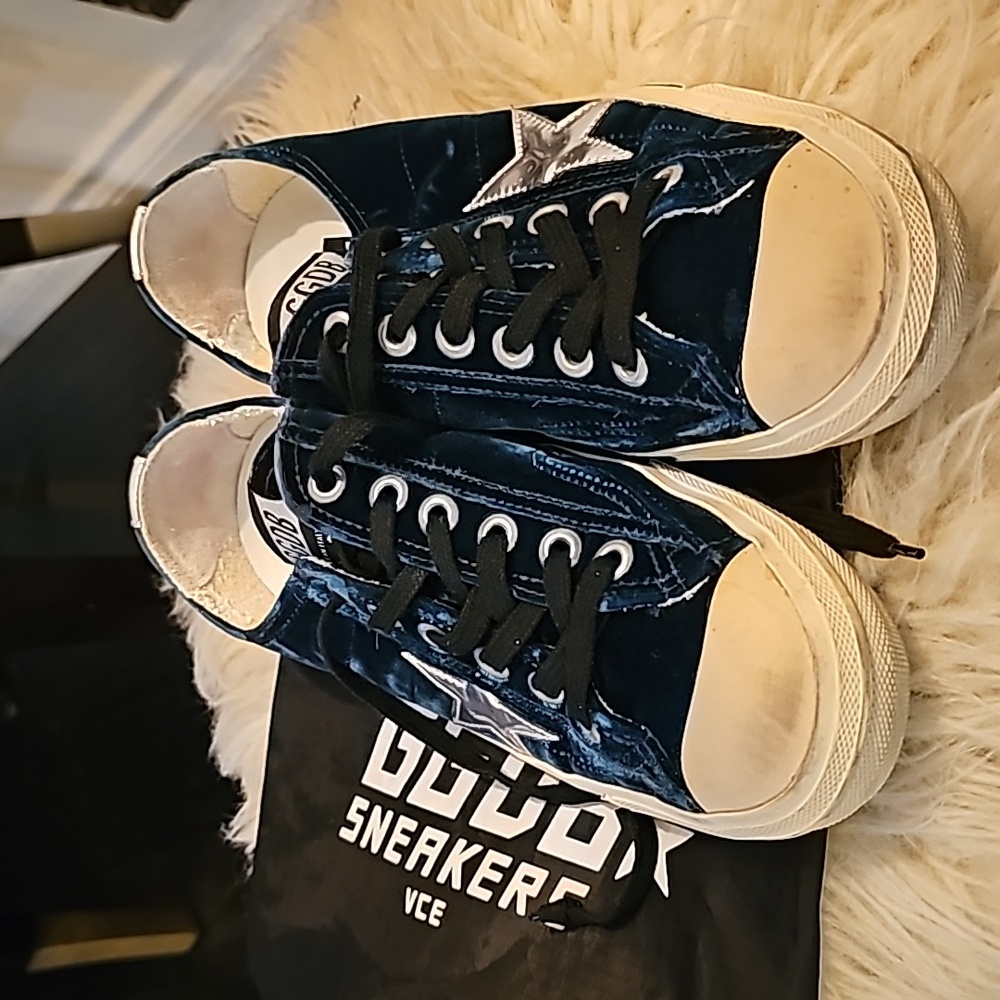 Golden Goose blue velvet sneakers size 9-91/2 for women size